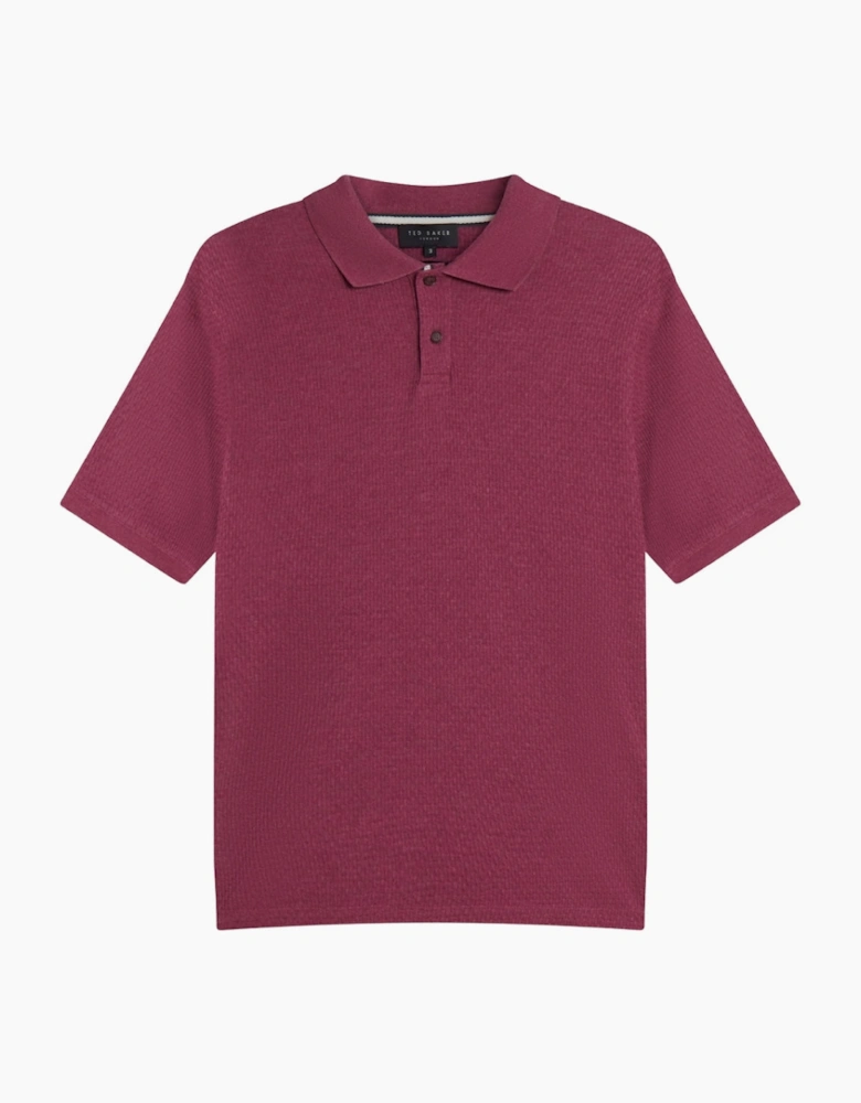 Ted Baker Redman Regular Textured Fuchsia Polo Shirt
