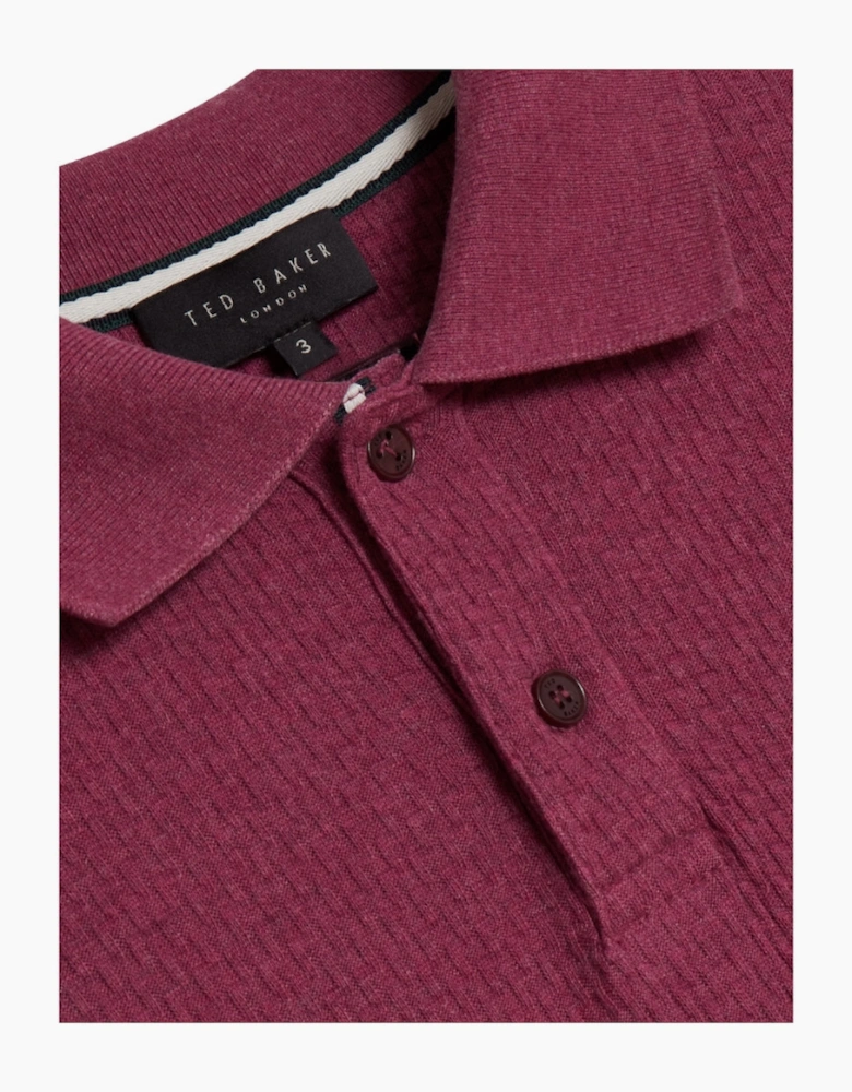 Ted Baker Redman Regular Textured Fuchsia Polo Shirt