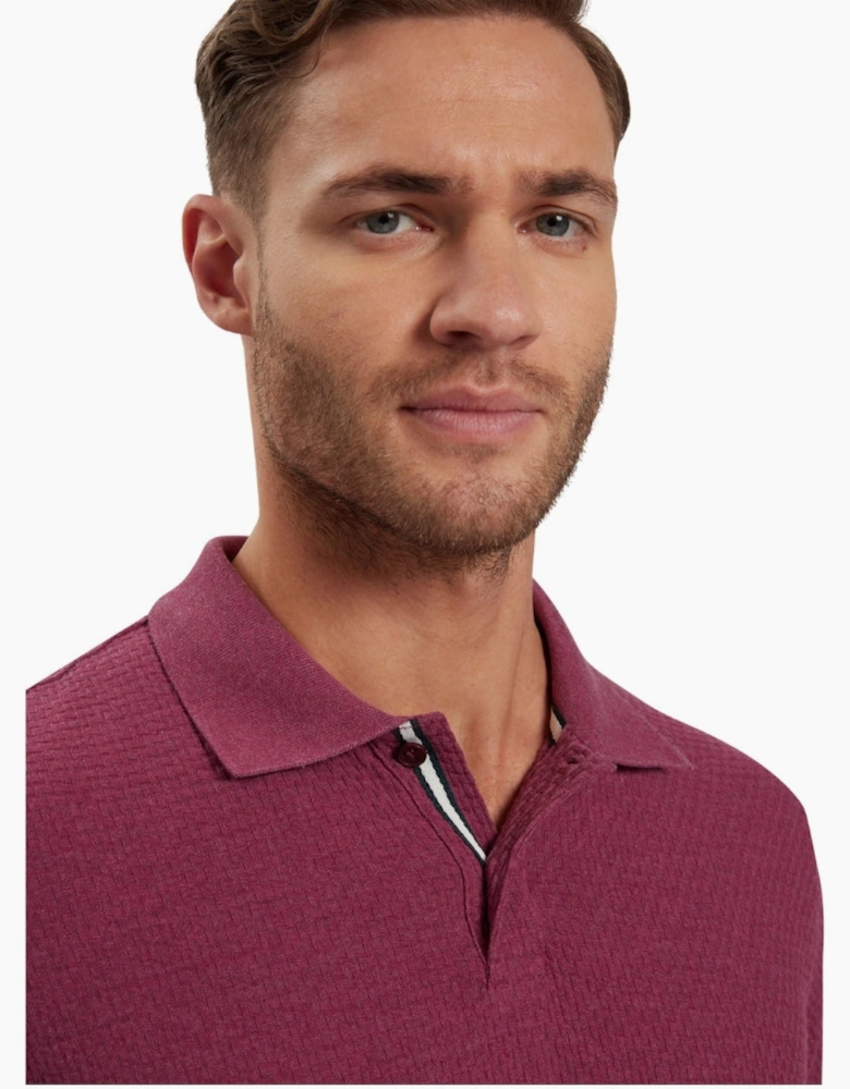 Ted Baker Redman Regular Textured Fuchsia Polo Shirt