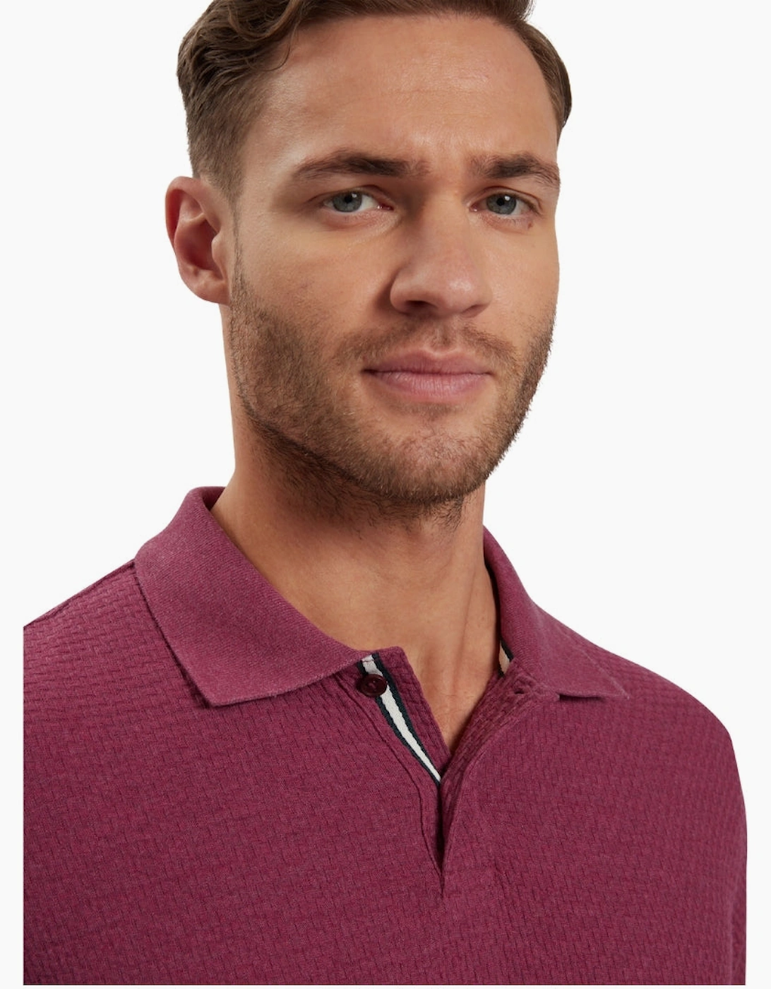 Ted Baker Redman Regular Textured Fuchsia Polo Shirt