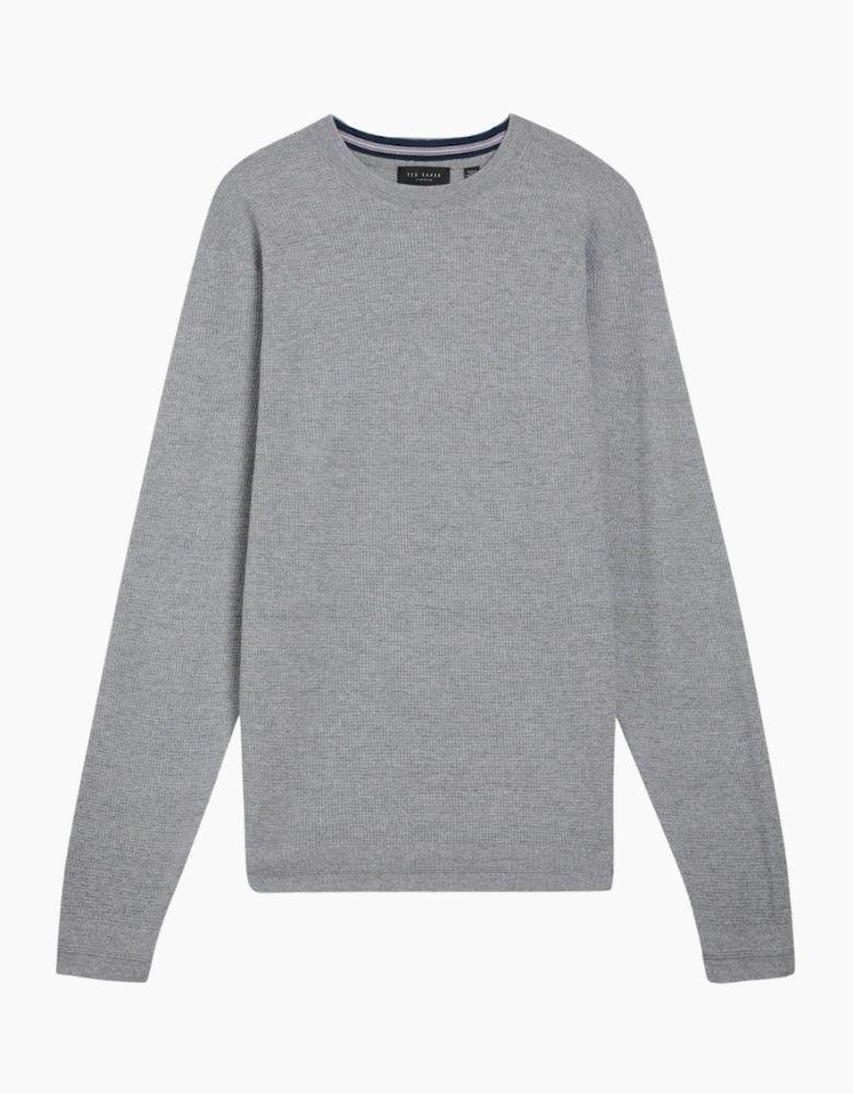 Ted Baker Staylay Textured Crew Neck Grey Marl Jumper