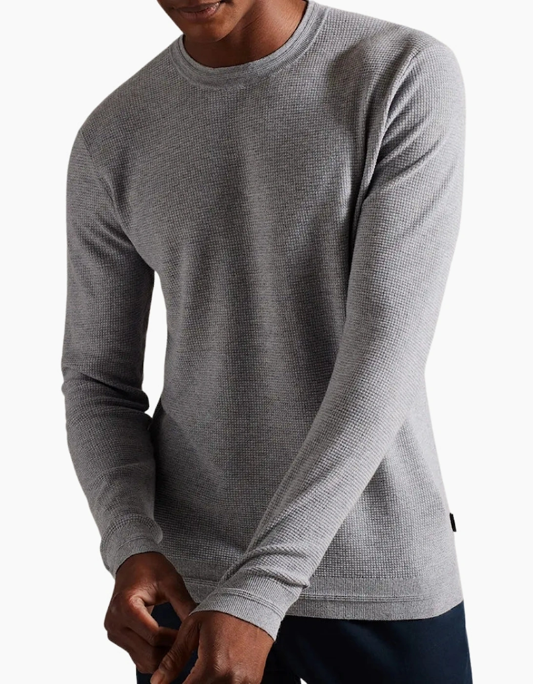 Ted Baker Staylay Textured Crew Neck Grey Marl Jumper