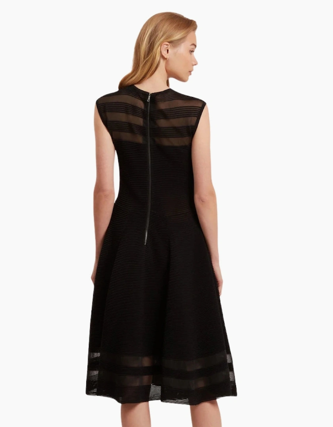 Ted Baker Saalli Knitted Black Skater Dress With Invisible Pane