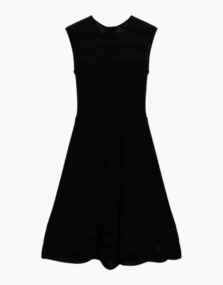 Ted Baker Saalli Knitted Black Skater Dress With Invisible Pane