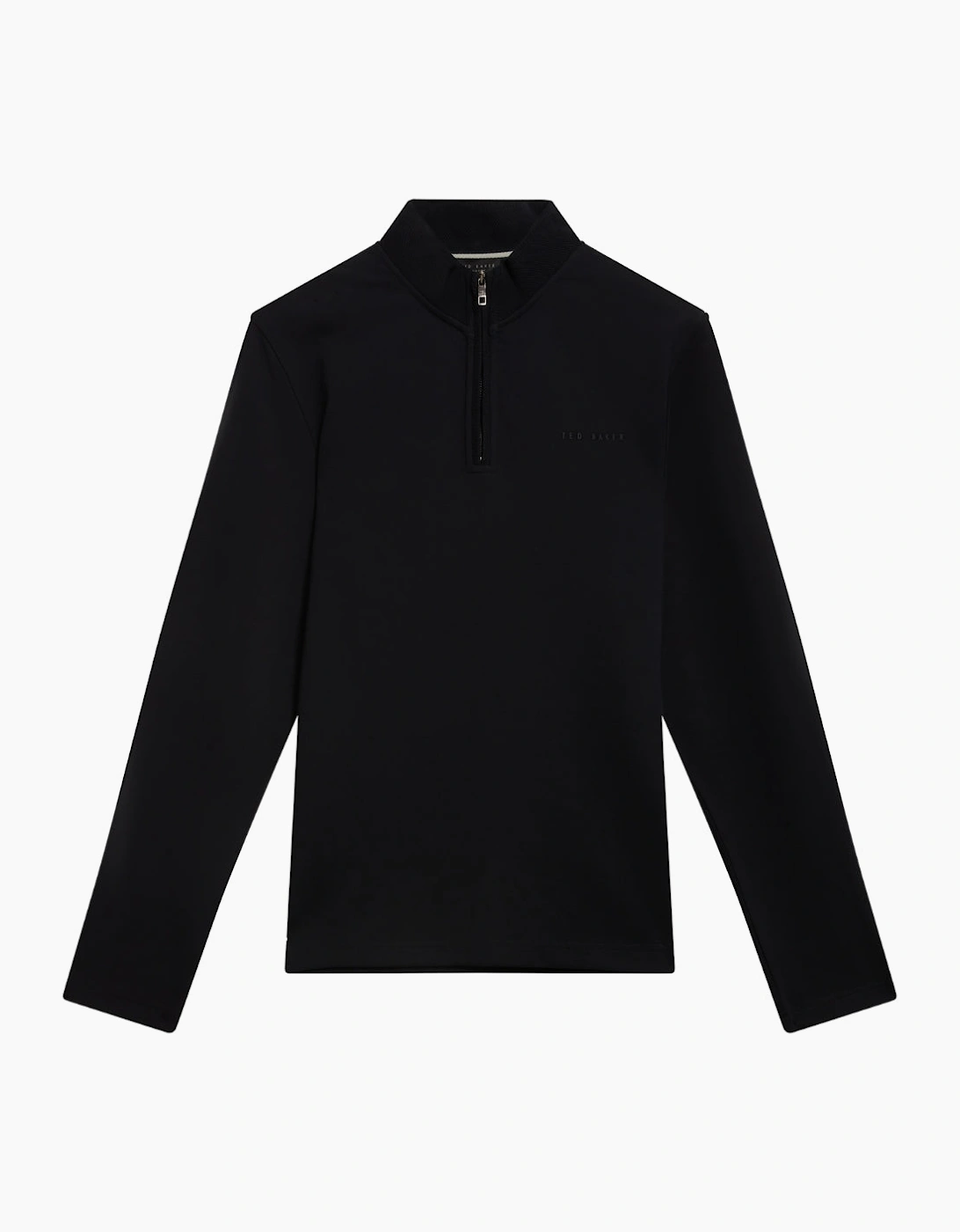 Ted Baker Crabtre Branded Honeycomb Trim Navy Quarter Zip