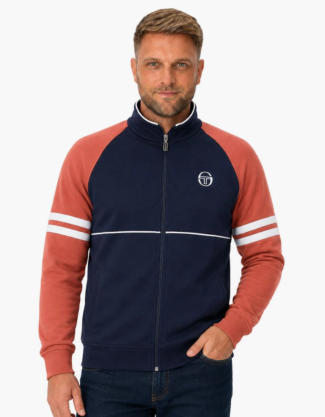 Sergio Tacchini Orion Track Top Jacket Maritime Blue/Light Mahogany/White