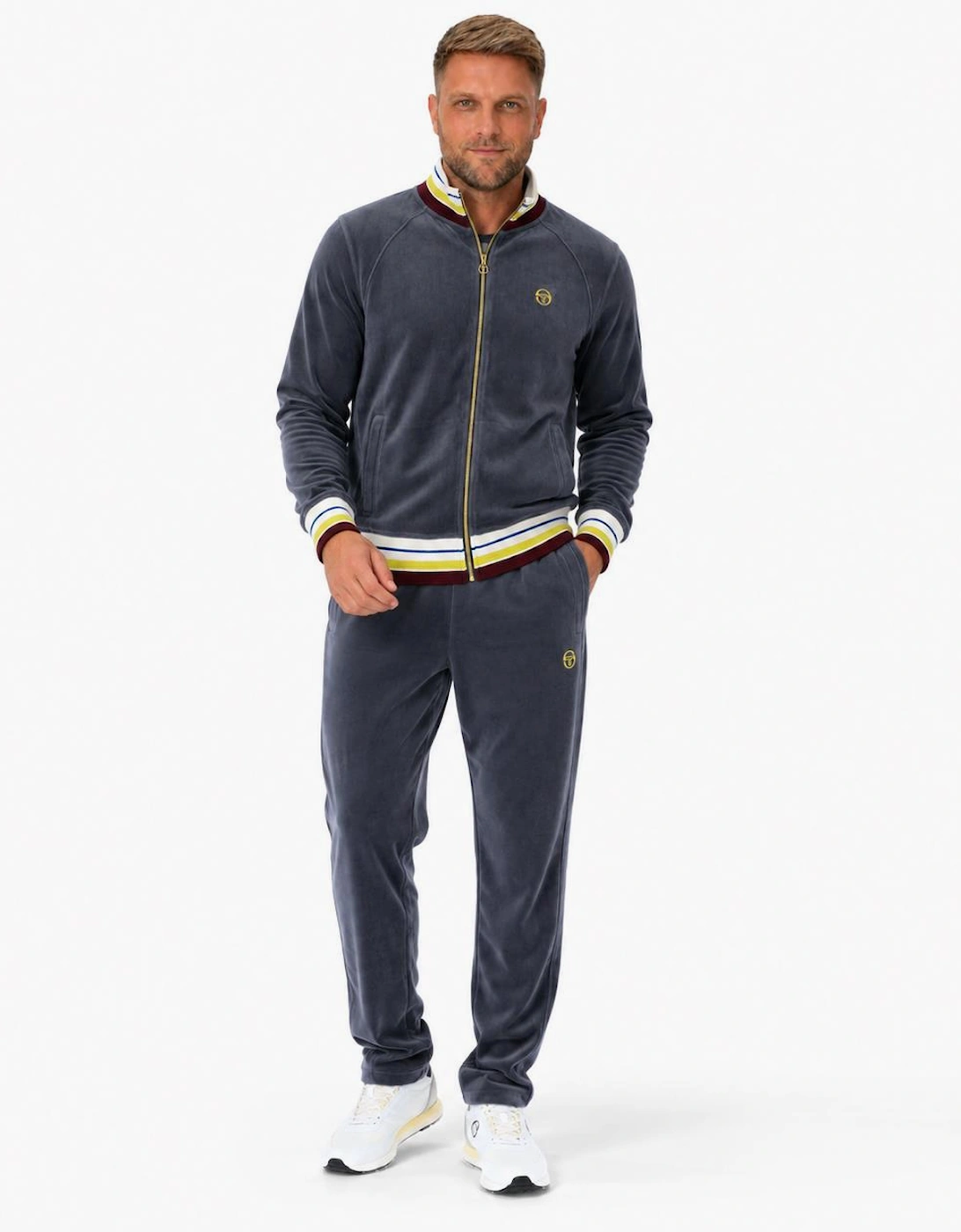 Sergio Tacchini Men's Black Sartori Velour Track Pant Joggers Turbulence - Size 35/34/32/40/Regular - Image 3