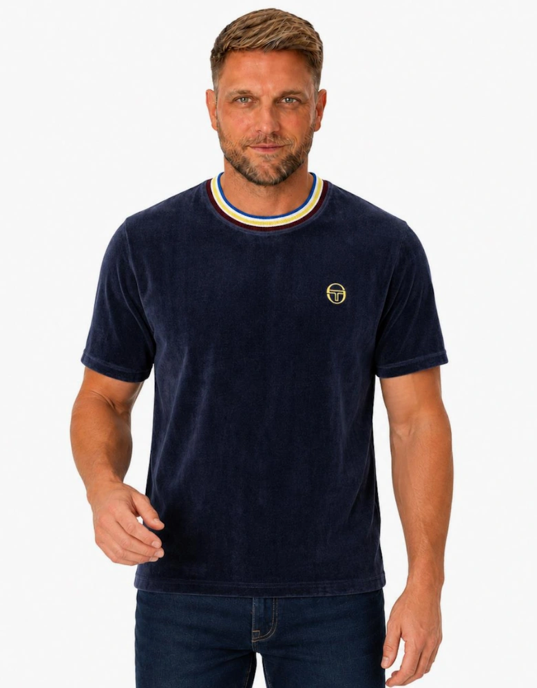 Sergio Tacchini Fino Velour T-Shirt Maritime Blue