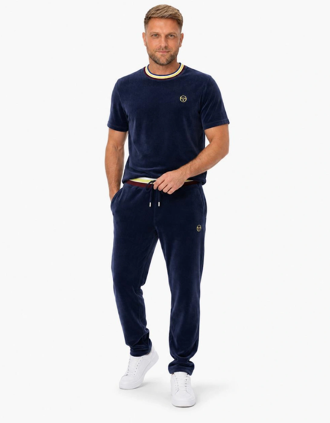 Sergio Tacchini Fino Velour T-Shirt Maritime Blue