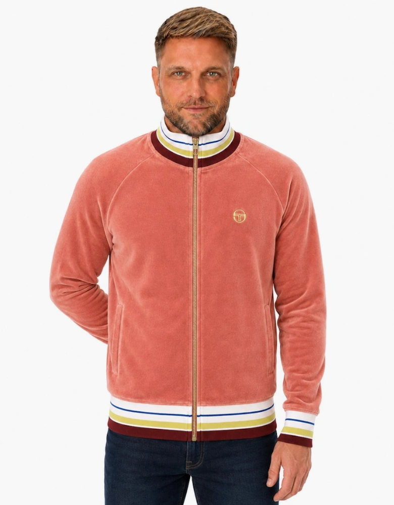 Sergio Tacchini Sartori Velour Track Top Jacket Light Mahogany