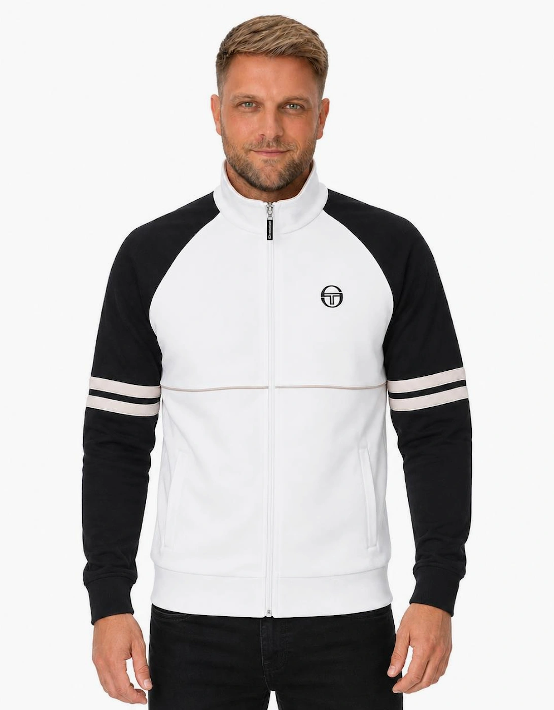 Sergio Tacchini Orion Track Top Jacket Gardenia/Black/Peyote