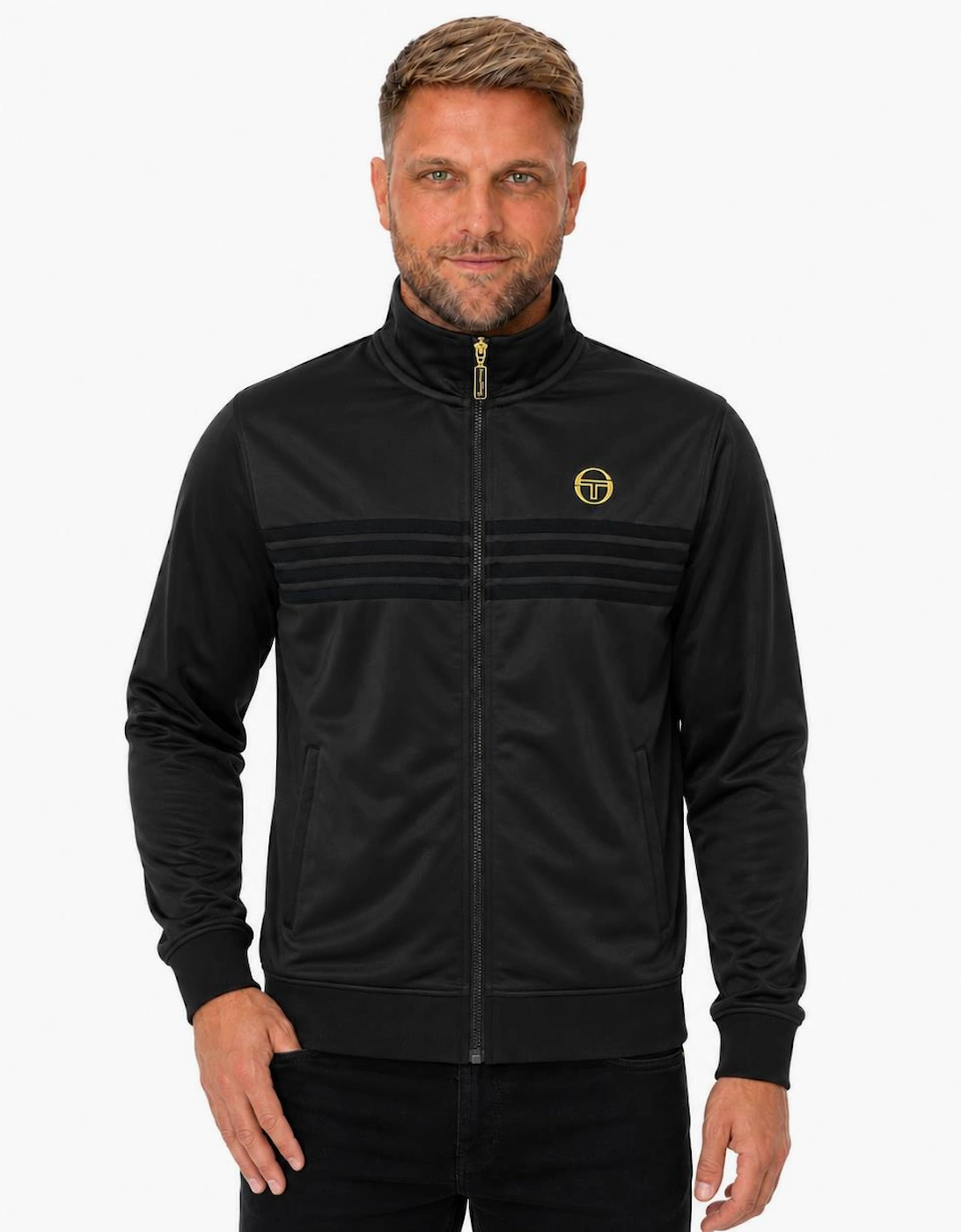 Sergio Tacchini Varena Track Top Jacket Black/Gold Lurex