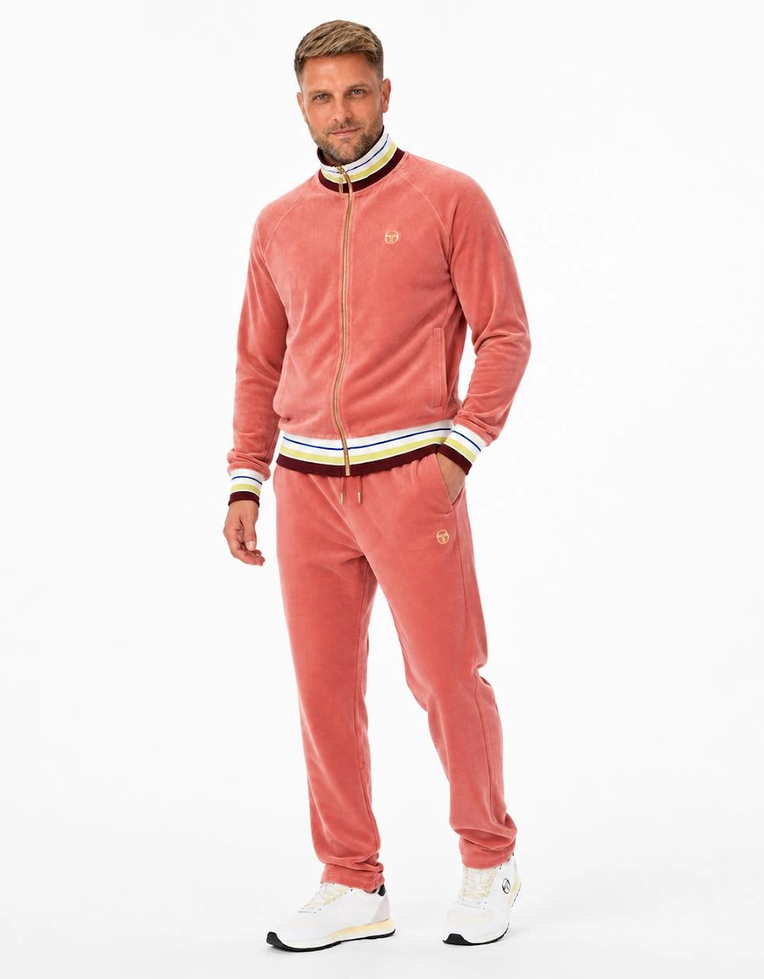 Sergio Tacchini Sartori Velour Track Top Jacket Light Mahogany