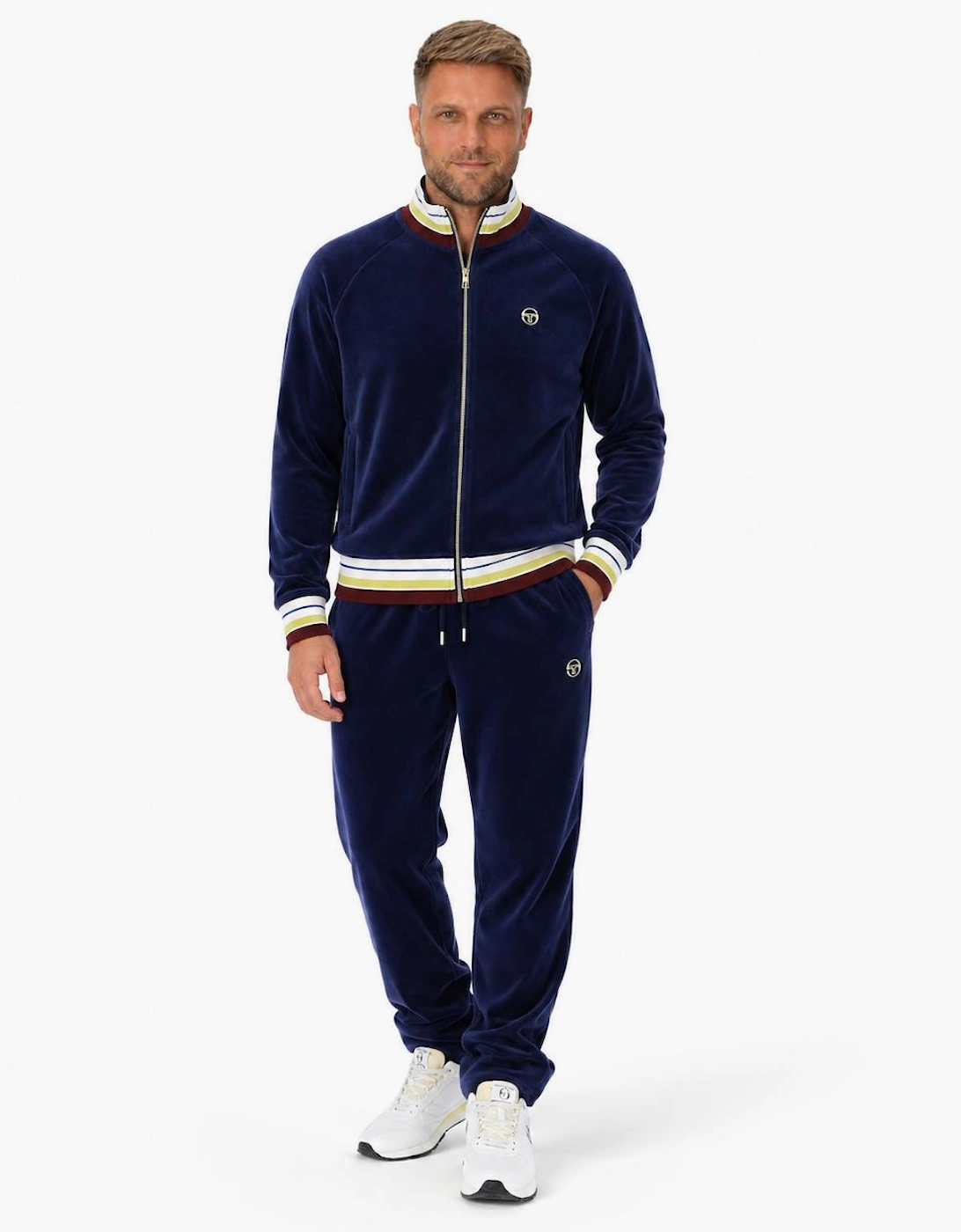 Sergio Tacchini Sartori Velour Track Pant Joggers Maritime Blue
