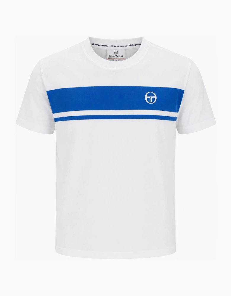 Sergio Tacchini Master Crew Neck T-Shirt White/Princess Blue