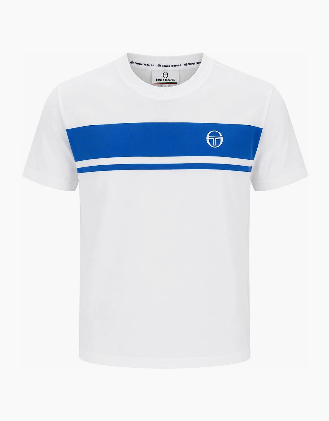 Sergio Tacchini Master Crew Neck T-Shirt White/Princess Blue