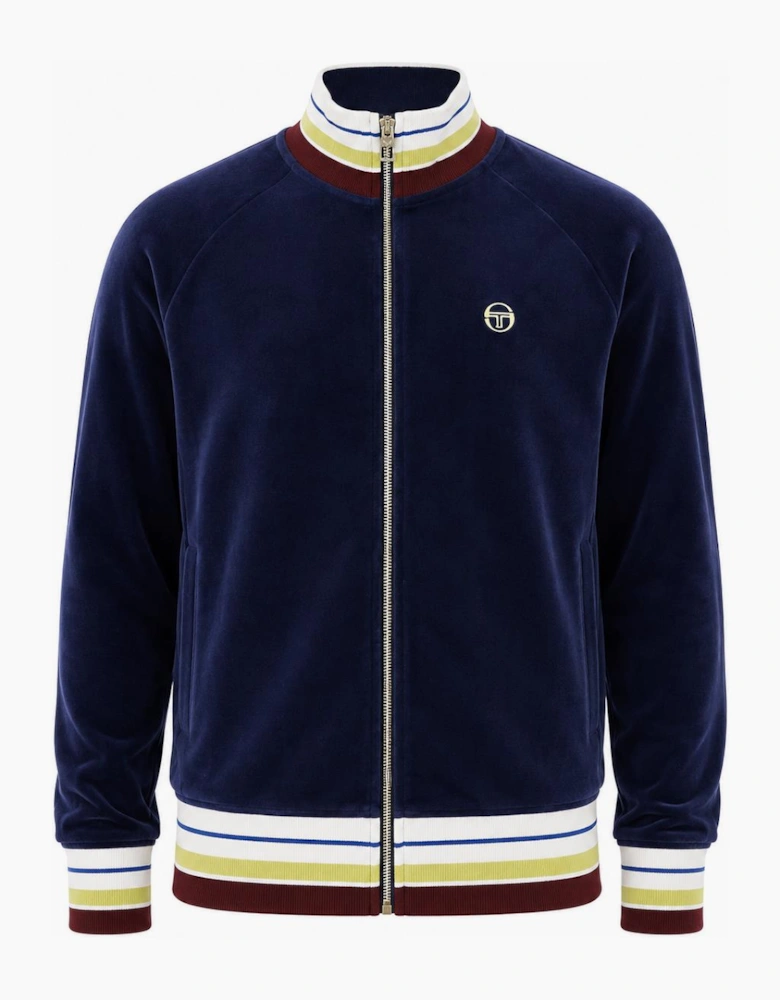 Sergio Tacchini Sartori Velour Track Top Jacket Maritime Blue