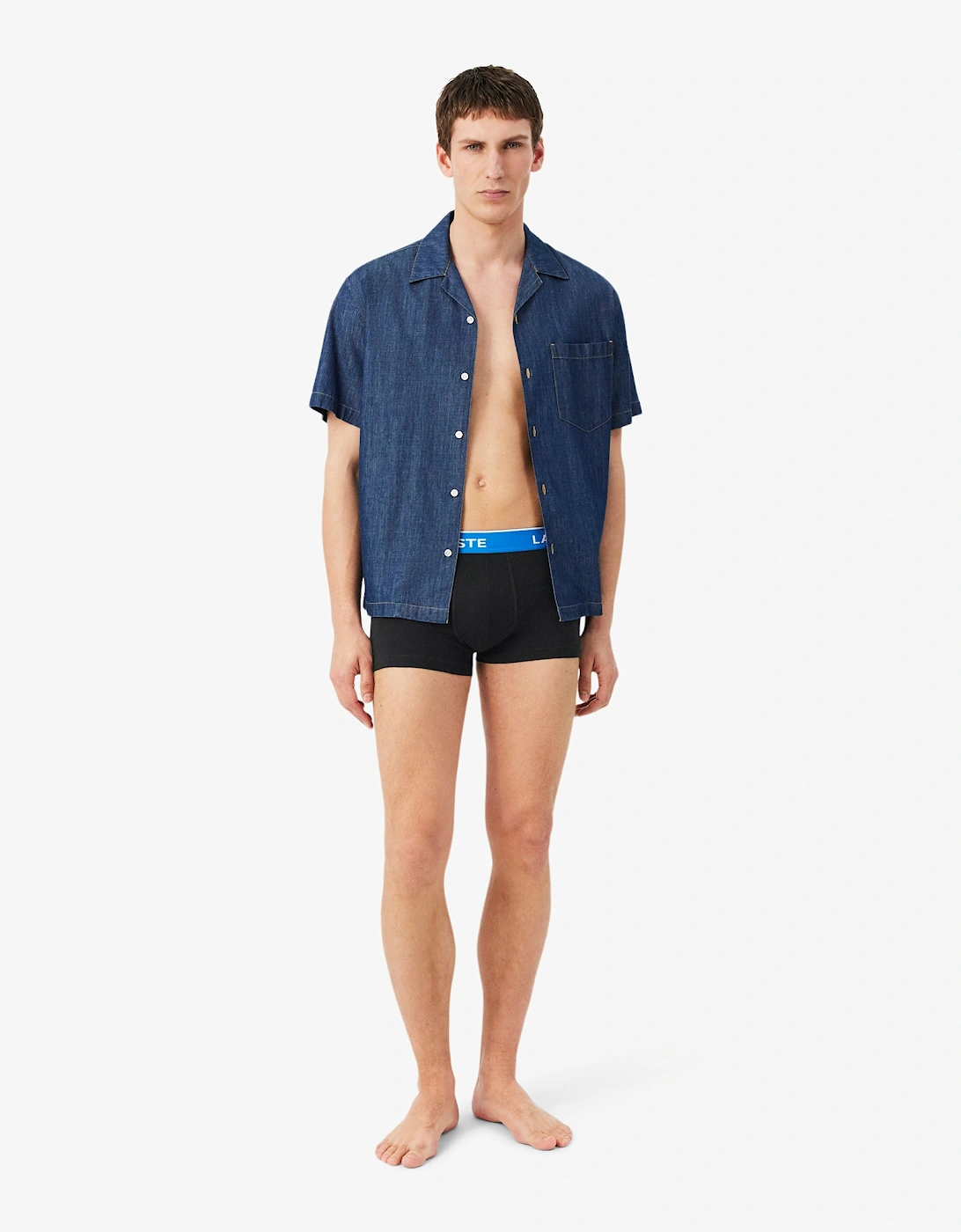 Lacoste 3-Pack Mens Trunks - Black/Marina-Overview-Graphite B68