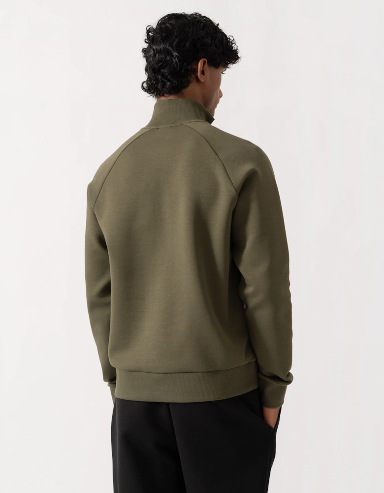 BOSS Green Sweat Mens Zip-neck sweatshirt in stretch cotton - Open Green 398