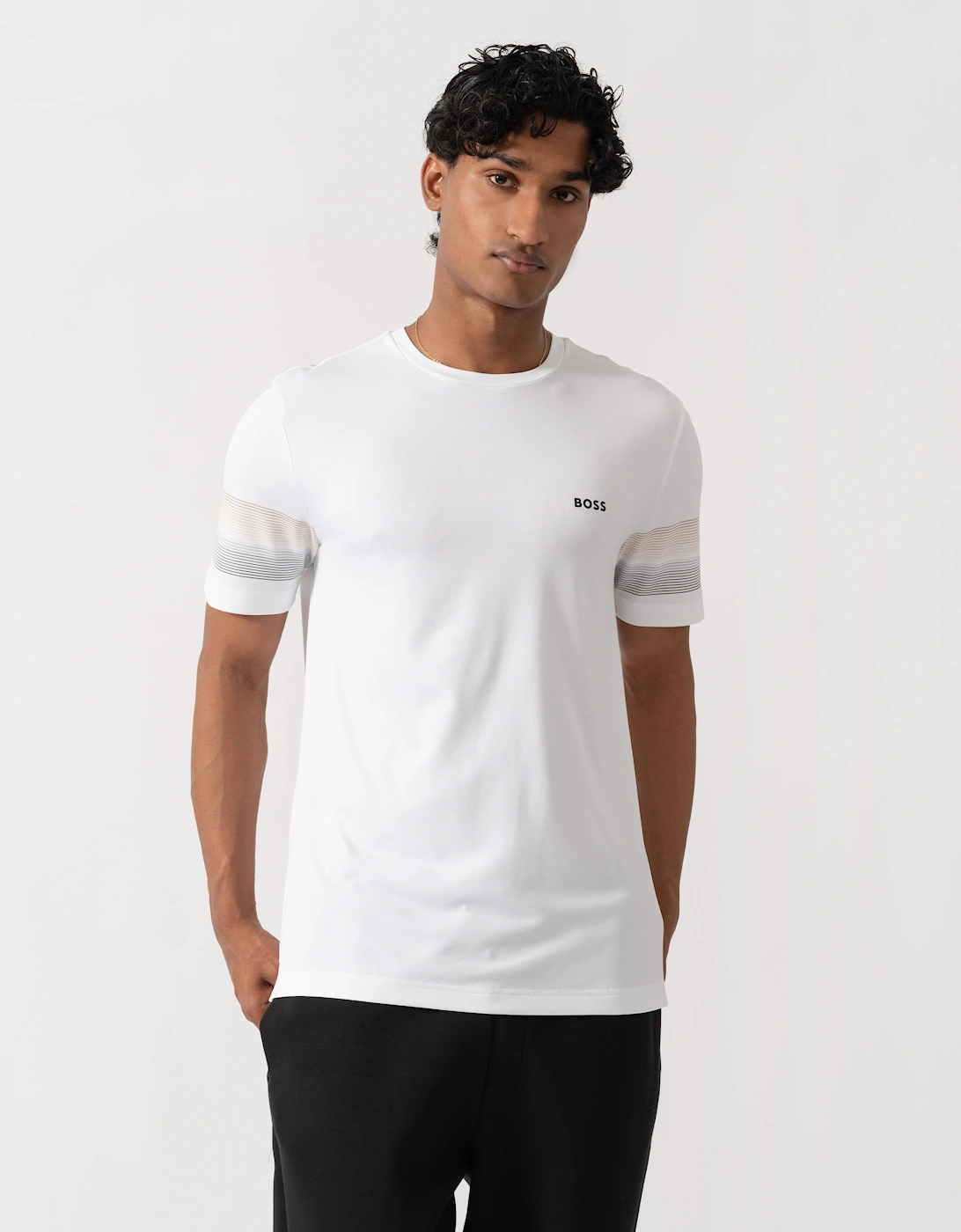 BOSS Green TS TOC Court 2 Mens Slim Fit T-Shirt - White 100