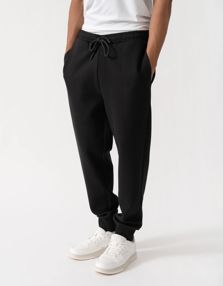 BOSS Green Hadiko Mens Stretch-cotton track pants with puff-print logo - Black 001