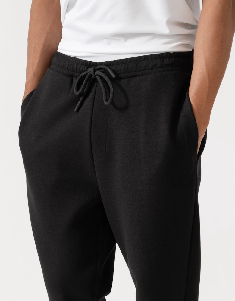 BOSS Green Hadiko Mens Stretch-cotton track pants with puff-print logo - Black 001
