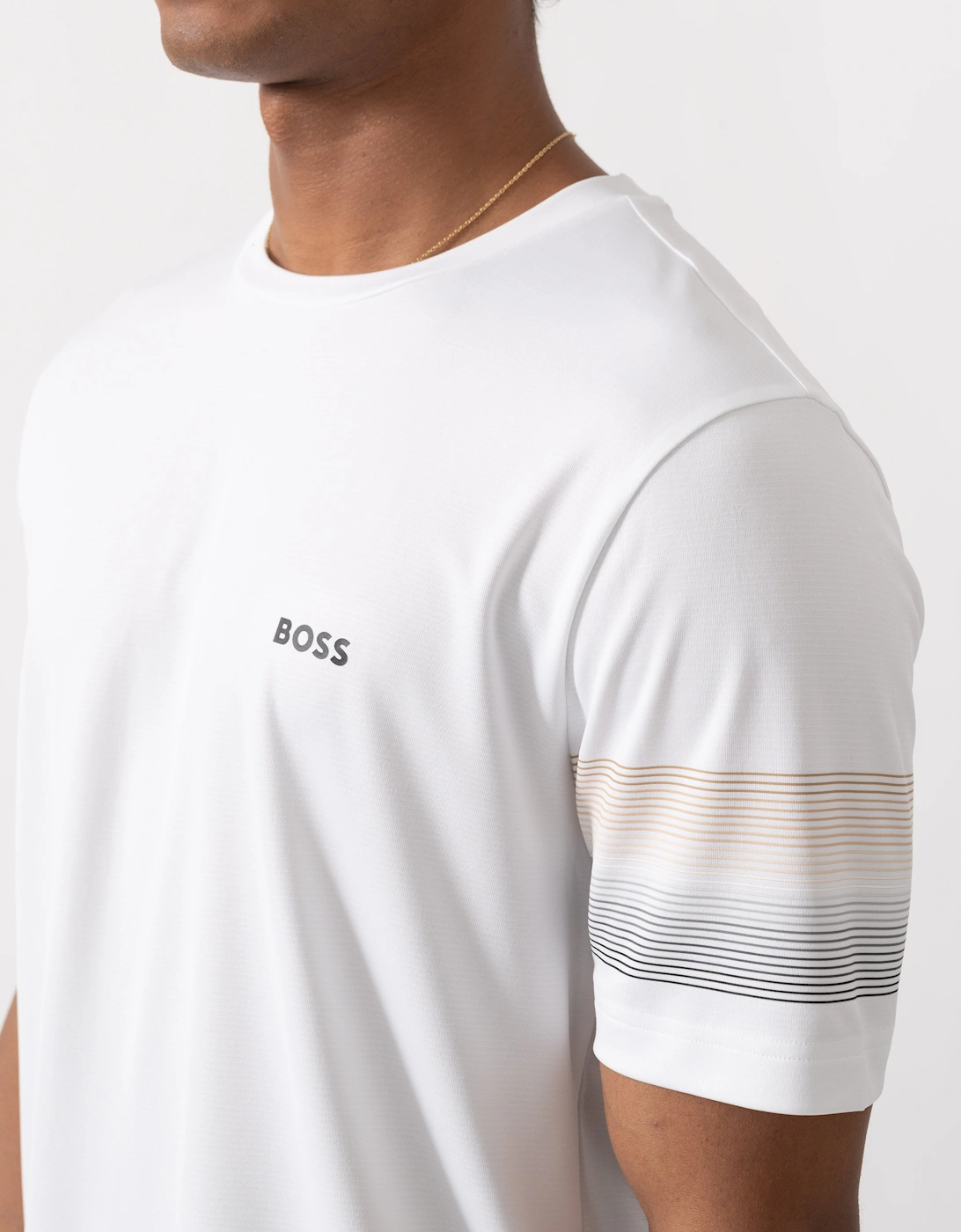 BOSS Green TS TOC Court 2 Mens Slim Fit T-Shirt - White 100