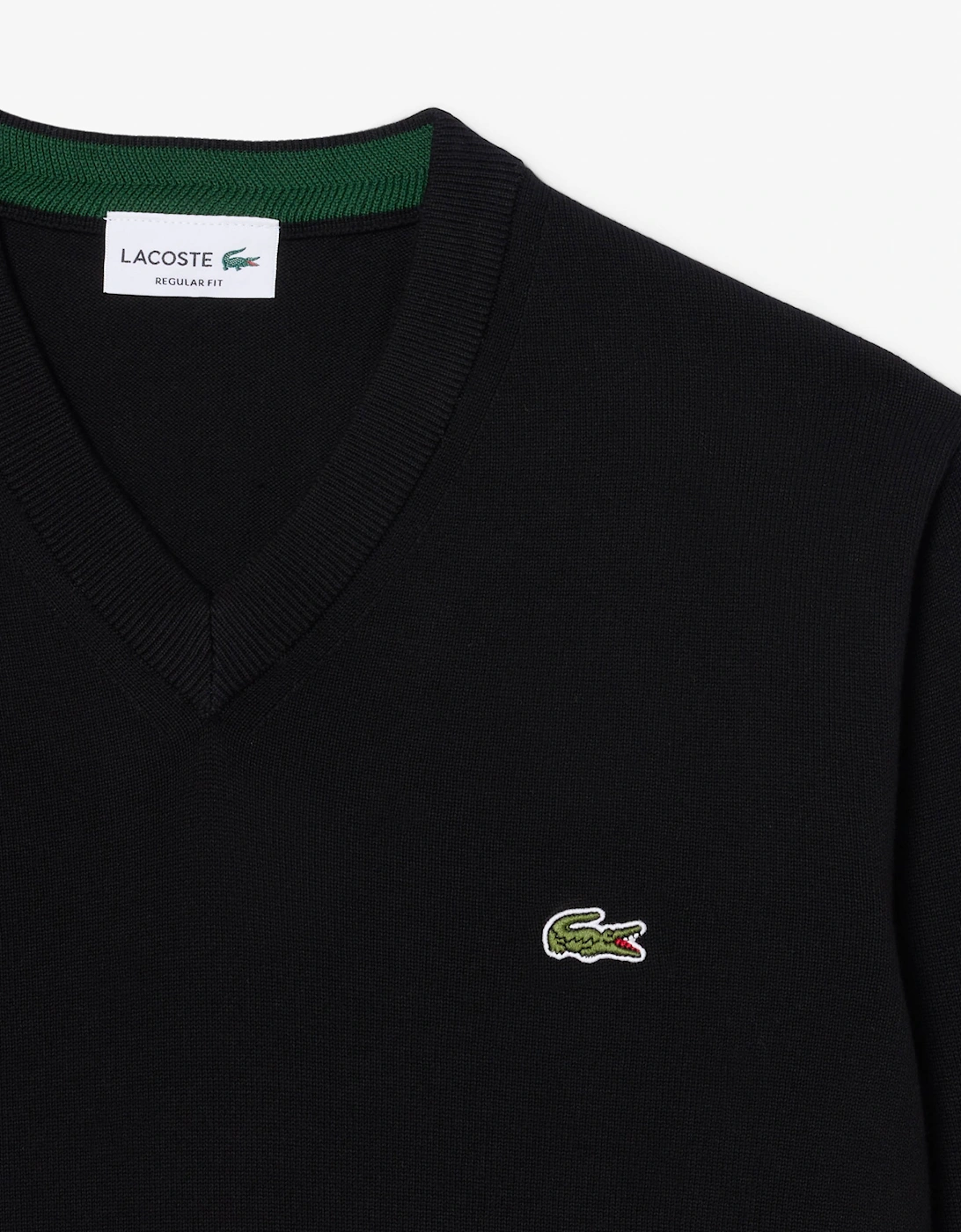 Lacoste Monochrome Jersey Mens V Neck Sweater - Black 031