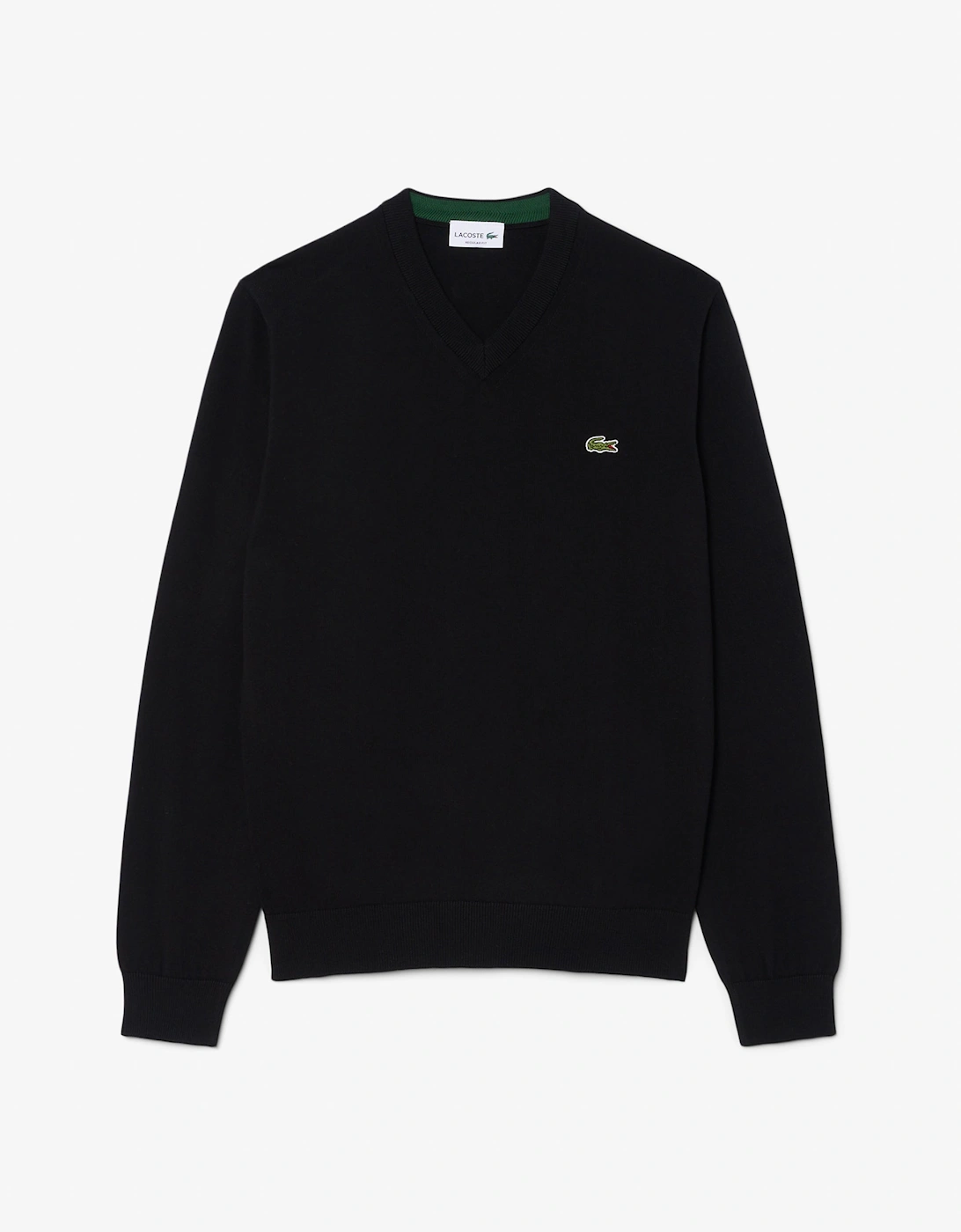 Lacoste Monochrome Jersey Mens V Neck Sweater - Black 031
