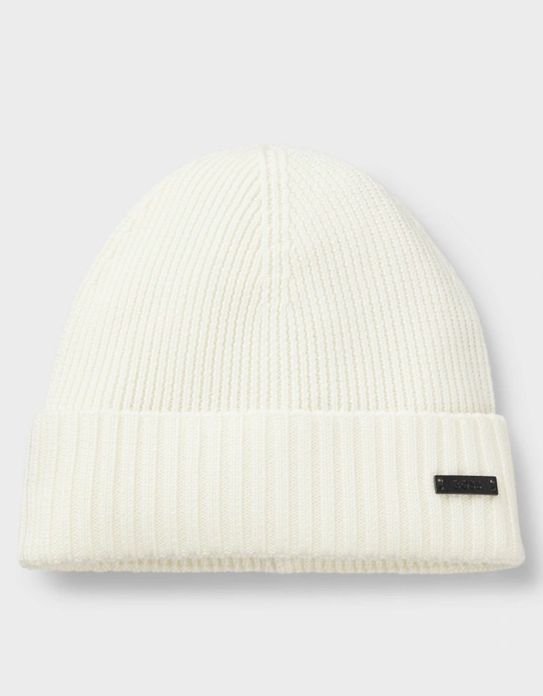 BOSS Orange Fati Mens Beanie - Open White 118