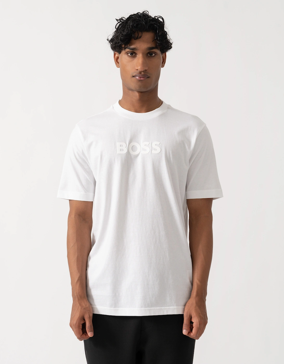 BOSS Green Mens Relaxed-fit T-Shirt in stretch cotton with tonal logo - Natural 101