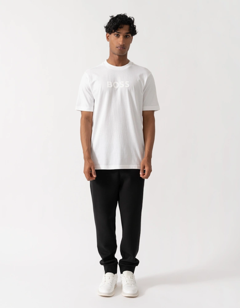 BOSS Green Mens Relaxed-fit T-Shirt in stretch cotton with tonal logo - Natural 101