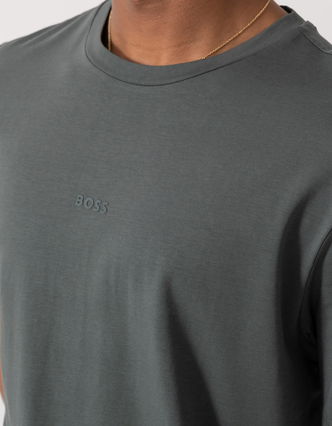 BOSS Orange TChup Mens Crew Neck Small Logo T-Shirt  - Open Green 377