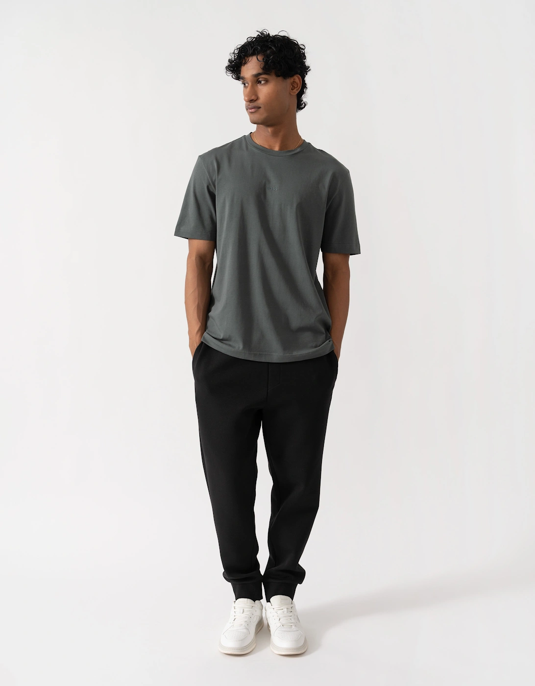 BOSS Orange TChup Mens Crew Neck Small Logo T-Shirt  - Open Green 377