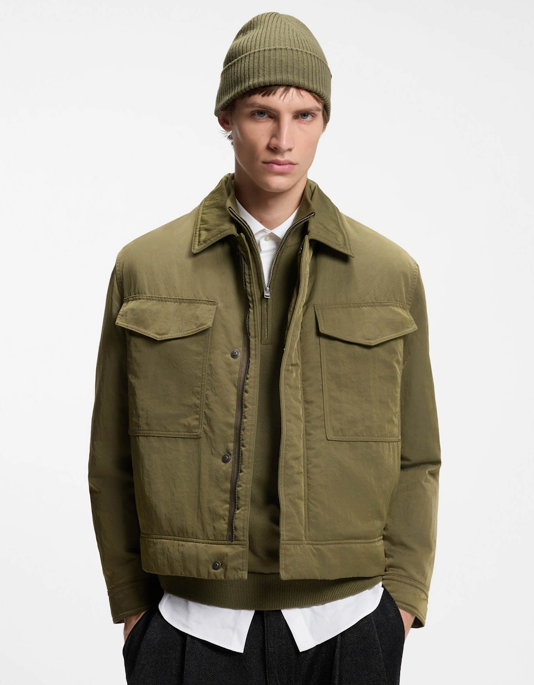 HUGO Xola Mens Beanie - Open Green 389
