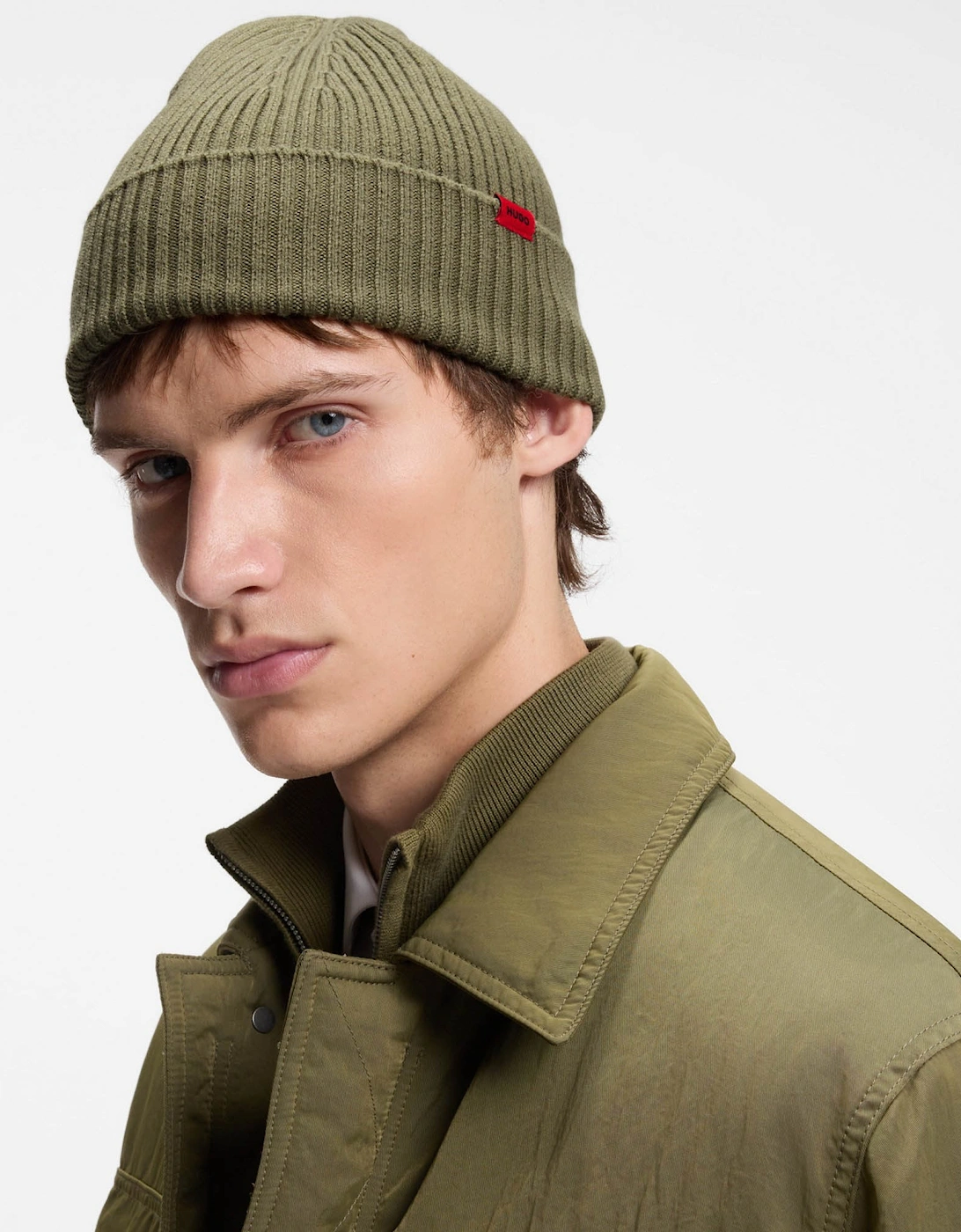 HUGO Xola Mens Beanie - Open Green 389