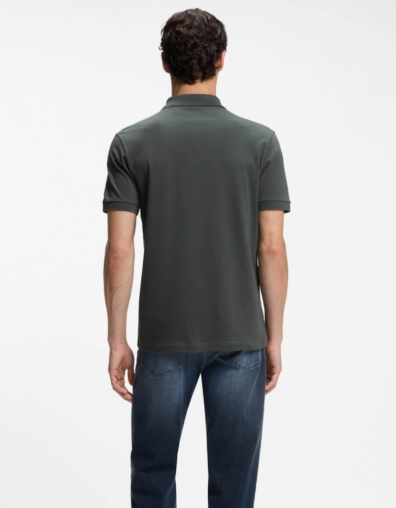 BOSS Orange Passenger Mens Stretch-Cotton Slim-Fit Polo Shirt with Logo Patch - Open Green 377