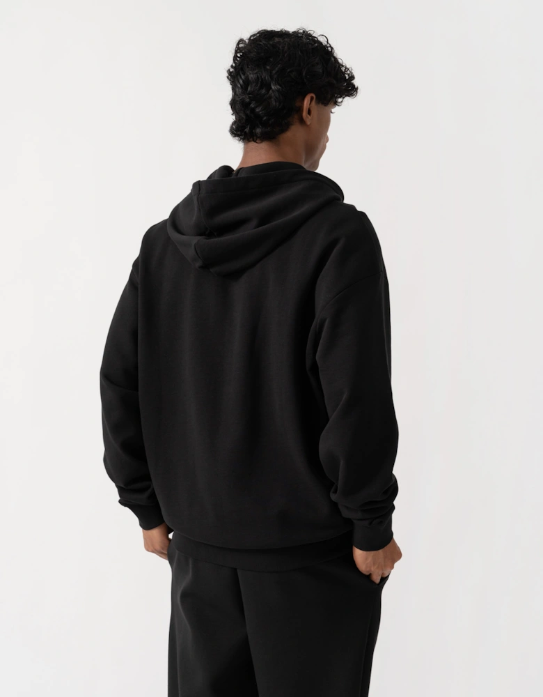 HUGO Dapozip Mens Cotton-terry zip-up hoodie with logo print - Black 001