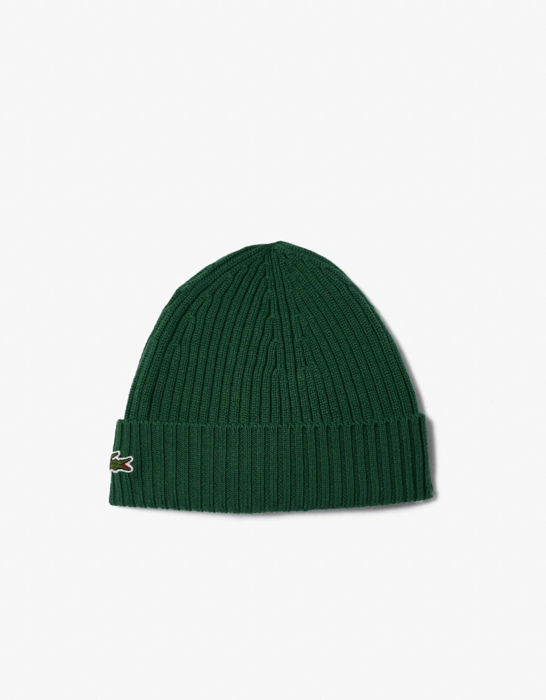 Lacoste Mens Ribbed Beanie - Green 132