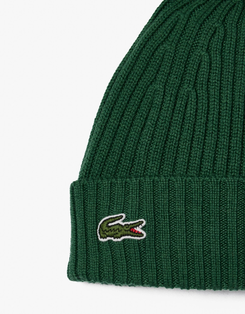 Lacoste Mens Ribbed Beanie - Green 132