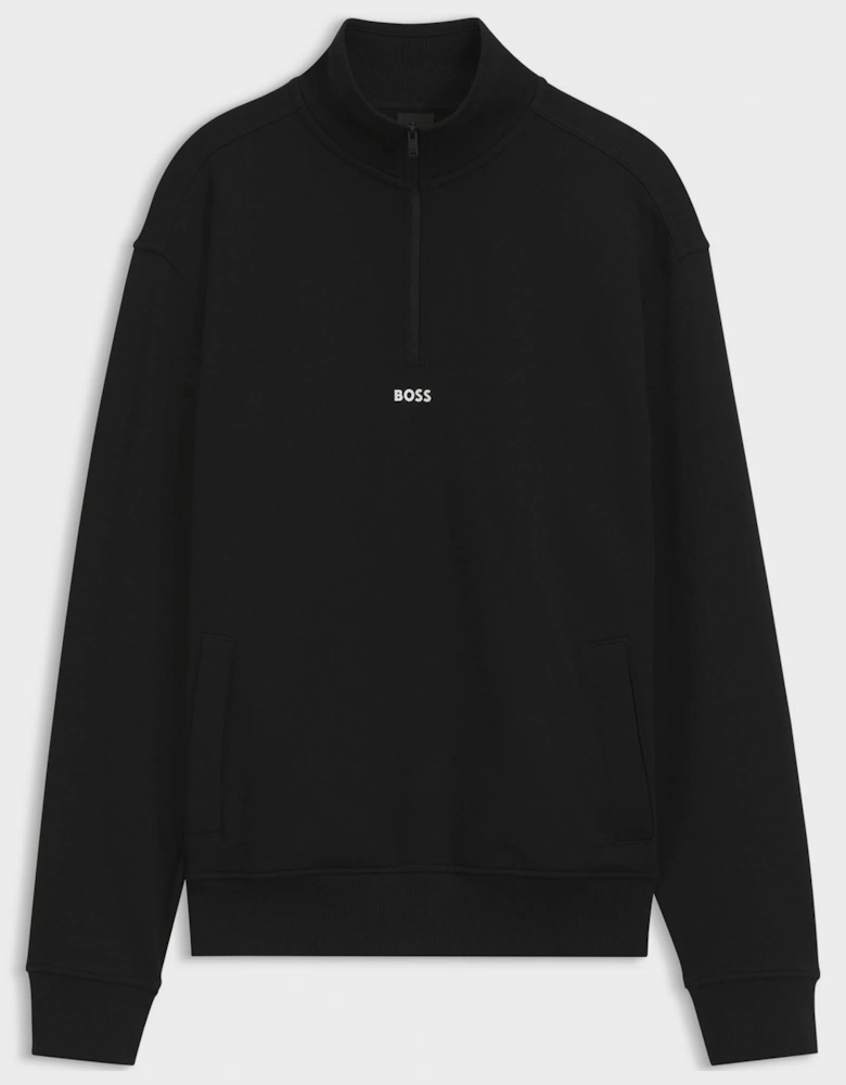 BOSS Orange Smallzip Mens 1/4 Zip Sweatshirt - Black 001