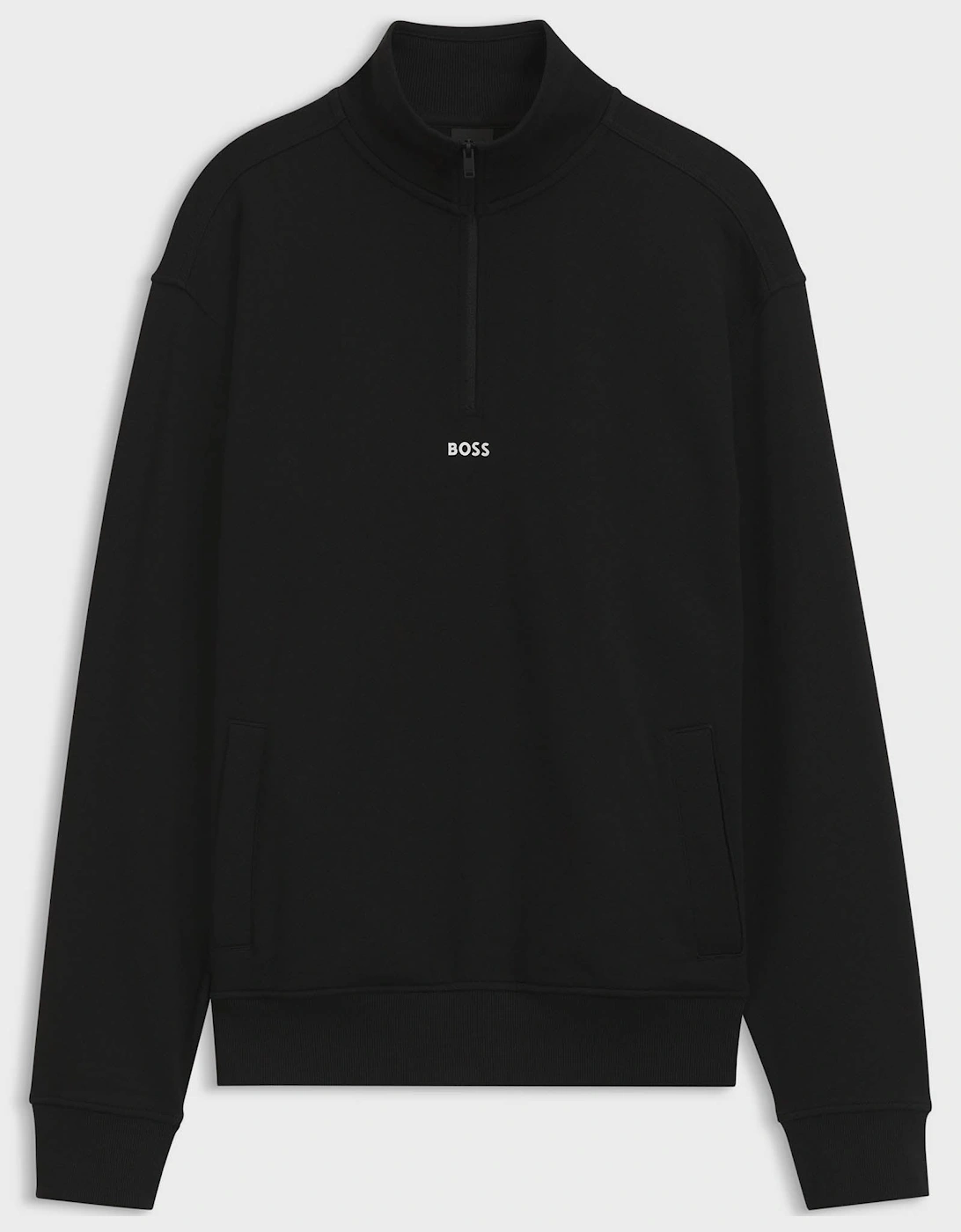 BOSS Orange Smallzip Mens 1/4 Zip Sweatshirt - Black 001