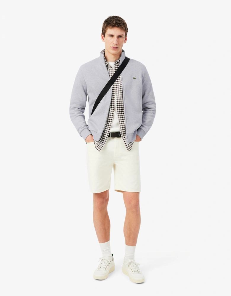 Lacoste Half Zip Mens Fleece Sweatshirt - Silver Chine CCA