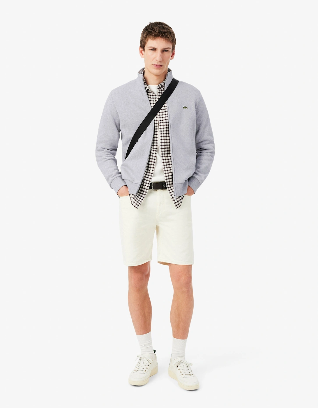 Lacoste Half Zip Mens Fleece Sweatshirt - Silver Chine CCA