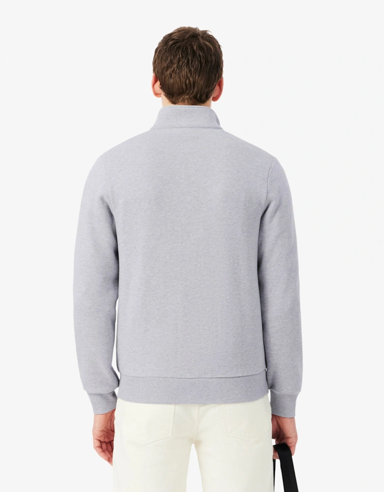 Lacoste Half Zip Mens Fleece Sweatshirt - Silver Chine CCA