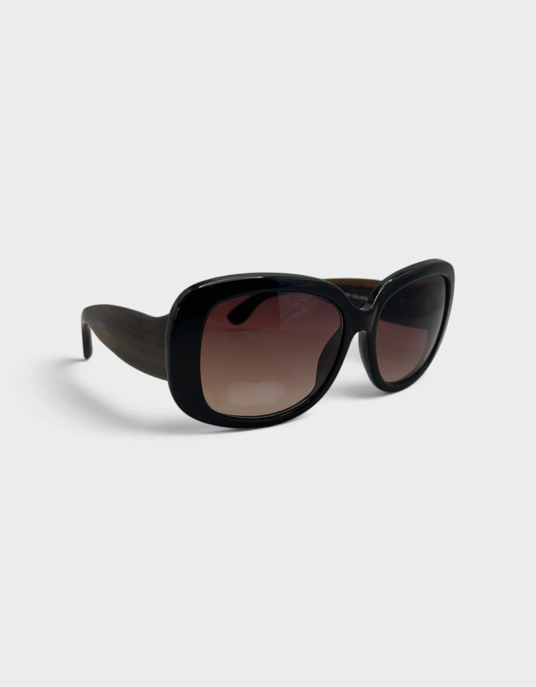 Linda Farrow Oversized Sunglasses Black Burgundy
