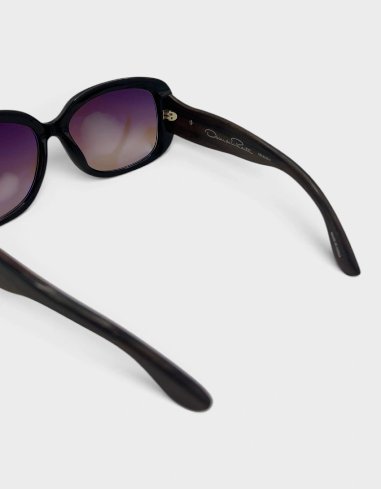 Linda Farrow Oversized Sunglasses Black Burgundy