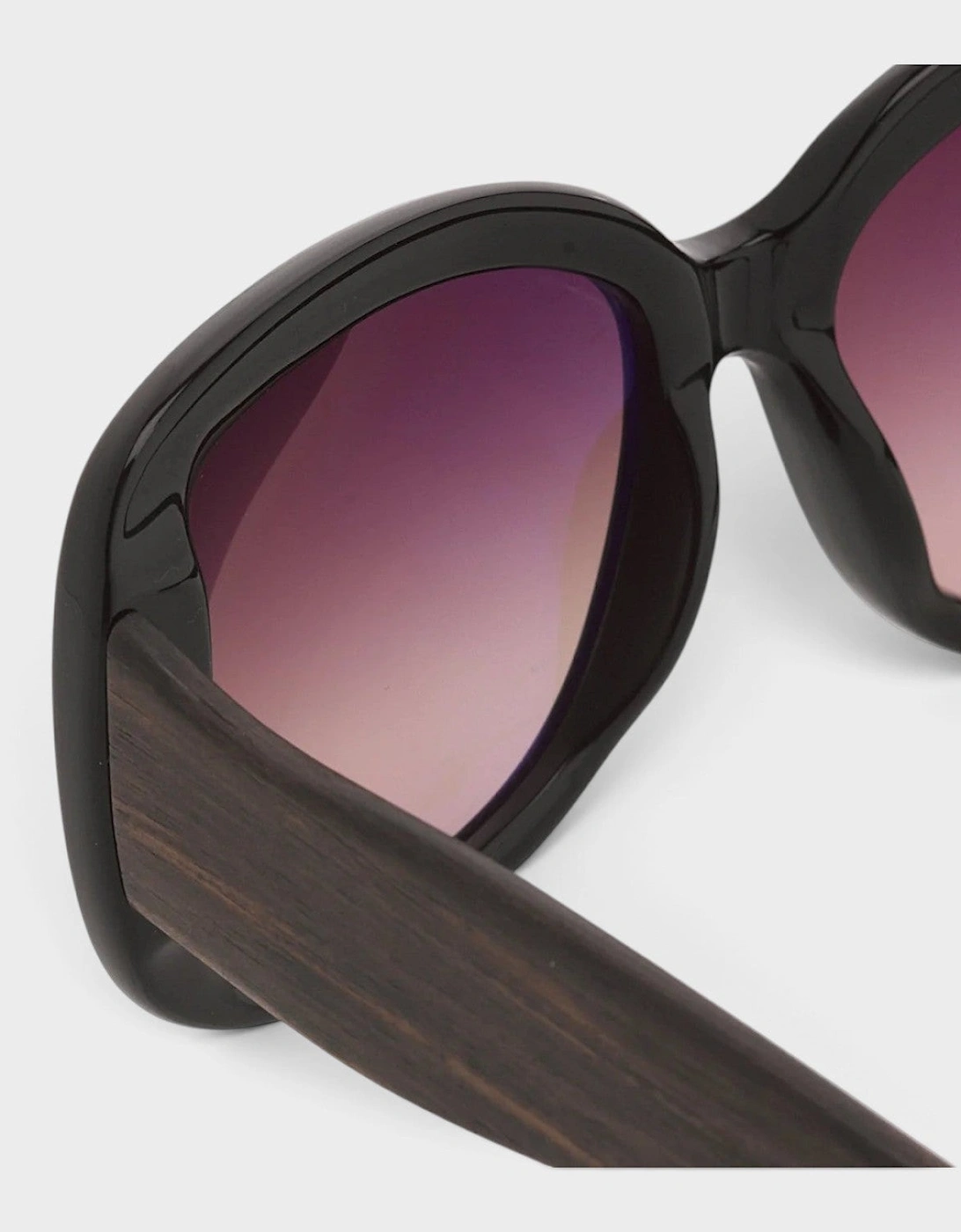 Linda Farrow Oversized Sunglasses Black Burgundy