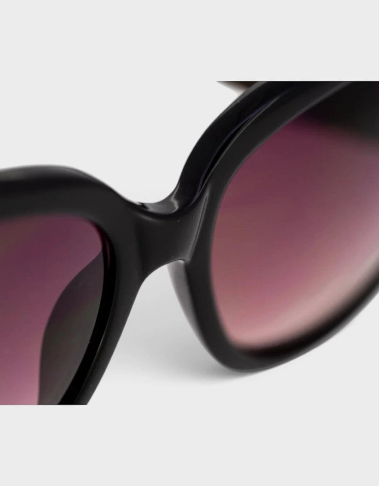 Linda Farrow Oversized Sunglasses Black Burgundy