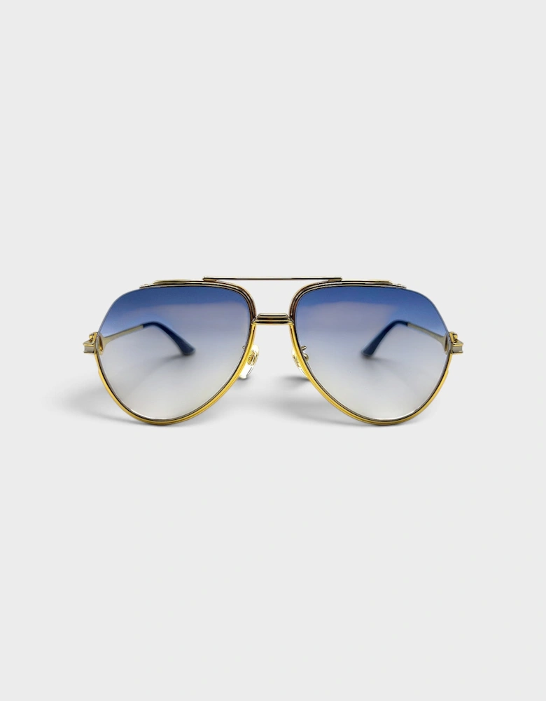 Stainless Steel Aviator Gold Silver Midnight Blue Gradient